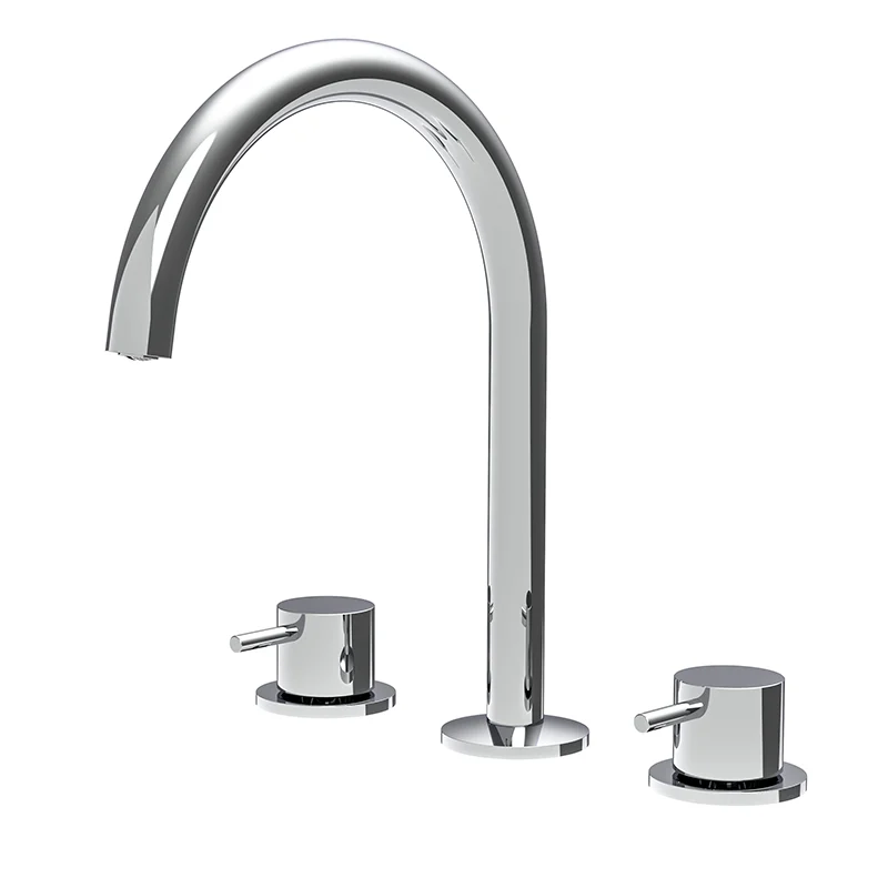 Wall mounted three-holes basin mixer