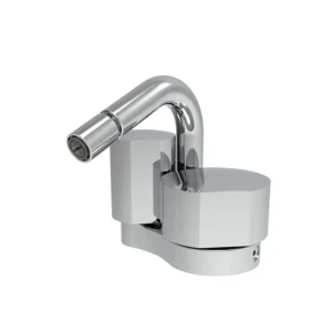 Single-hole bidet mixer with two controls