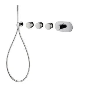 Built-in single lever bath/shower mixer with three outlets