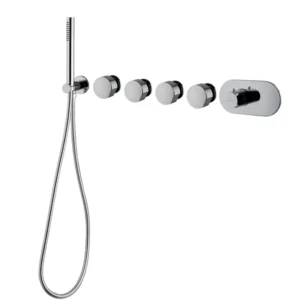 Built-in single lever bath/shower mixer with four outlets