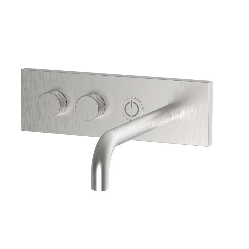 Outdoor stainless steel wall mounted wash basin mixer with on/off button