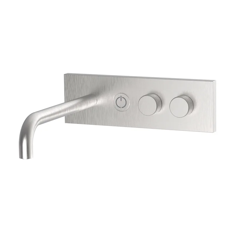 Outdoor stainless steel wall mounted wash basin mixer with on/off button