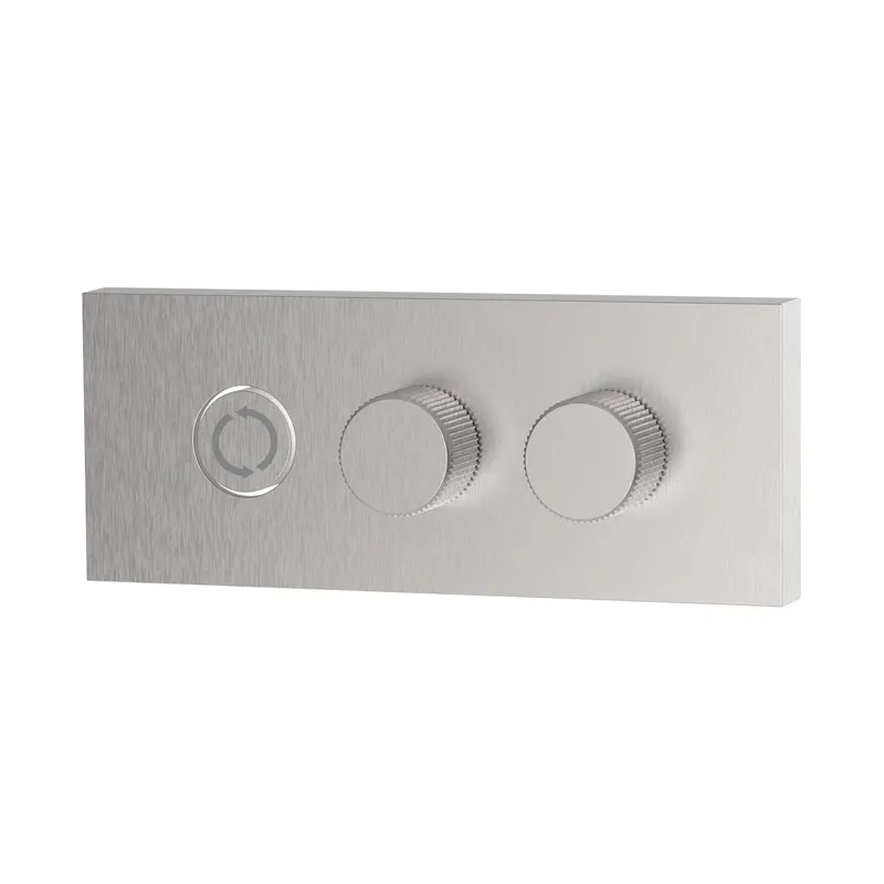 Outdoor stainless steel mixer for concealed installation with two outlets diverter