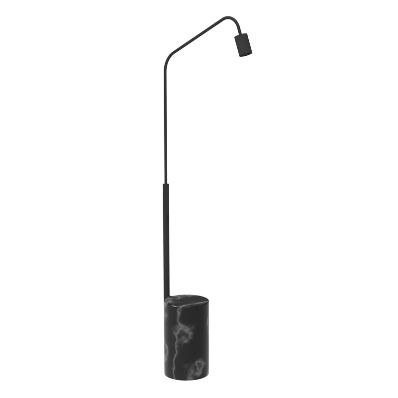 Freestanding shower column MARMOREA with black marble Marquina base