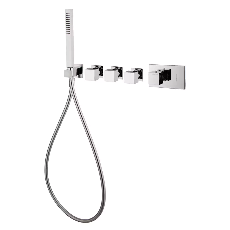 Built-in single lever bath/shower mixer with three outlets
