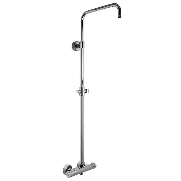 Exposed thermostatic shower mixer with shower column