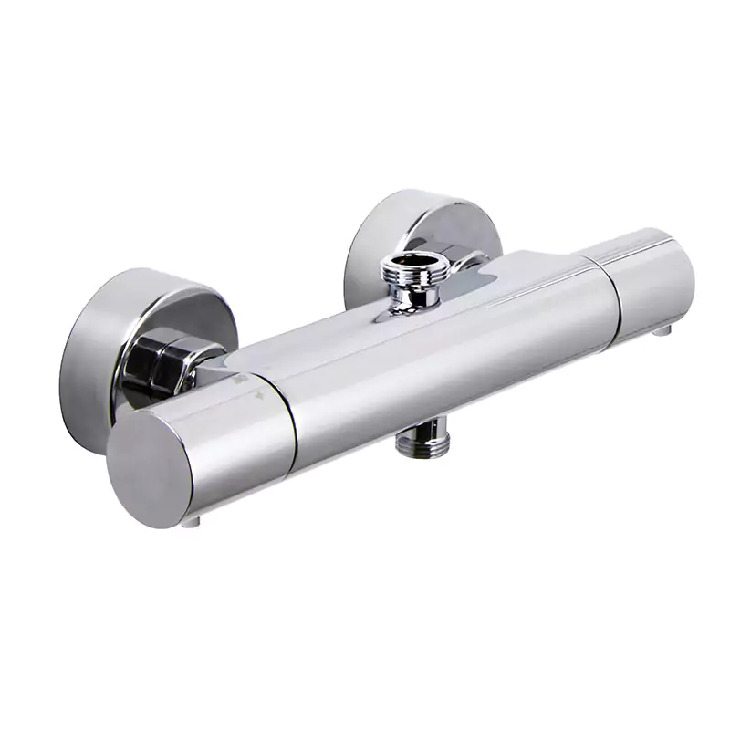 Exposed thermostatic shower mixer without shower set WITH METAL HANDLES