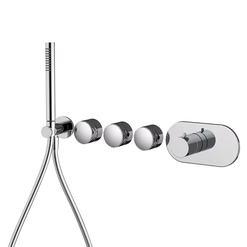 Built-in single lever bath/shower mixer with three outlets Texture Collection